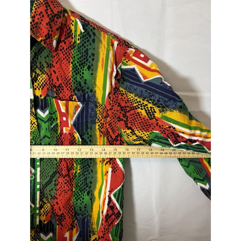 Vintage Mens Wrangler Size S Shirt Southwestern Aztec Brushpopper Print Rodeo - Picture 11 of 13